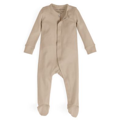 Colored Organics Size 0-3M Skylar Organic Cotton Footed Sleeper in Clay