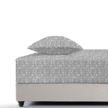Simply Essential&trade; Microfiber Twin Sheet Set in Grey Chevron. View a larger version of this product image.