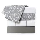 Alternate image 5 for Simply Essential&trade; Microfiber Twin Sheet Set in Grey Chevron