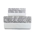 Alternate image 4 for Simply Essential&trade; Microfiber Twin Sheet Set in Grey Chevron