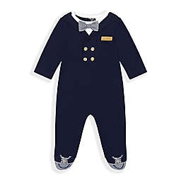 Clasix Beginnings™ by Miniclasix® Mock Tie Footed Coverall in Navy