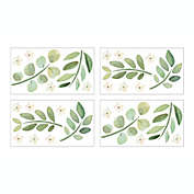 Sweet Jojo Designs&reg; Botanical Leaf Wall Decals in Green/White (Set of 4)