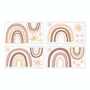 Sweet Jojo Designs&reg; Boho Rainbow Stars Wall Peel and Stick Wall Decals in Pink/Taupe