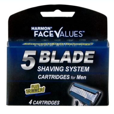 Harmon&reg; Face Values&reg; 4-Count 5-Blade Shaving System Cartridges plus Trimmer for Men. View a larger version of this product image.