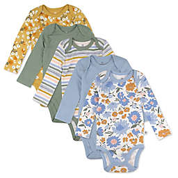 The Honest Company® 5-Pack Floral Organic Cotton Long Sleeve Bodysuits in Blue/Multi