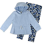 Honest&reg; Organic Cotton 2-Piece Hooded Tunic and Leggings Set in Blue/Navy