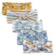 The Honest Company&reg; Size 2T-4T 5-Pack Floral Bow Headbands in Blue/Multi