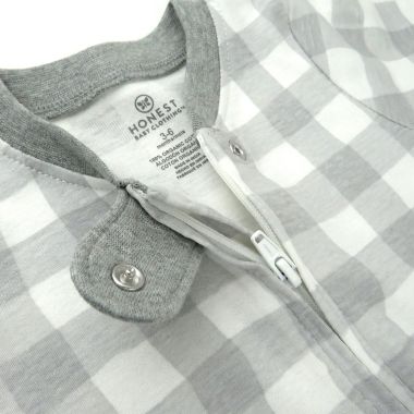 Honest&reg; Size 0-3M 2-Pack Plaid/Wolf Organic Cotton Sleep &amp; Plays in Green/Grey. View a larger version of this product image.