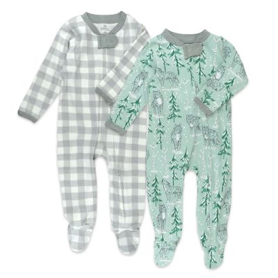 Pack of 2 Simple Joys by Carter's Unisex Baby Footed Fleece Zipped Long Sleeve Sleepsuit 