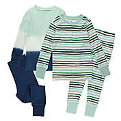 Honest&reg; Size 3T 4-Piece Striped Organic Cotton Long Sleeve PJ Set in Blue/Multi