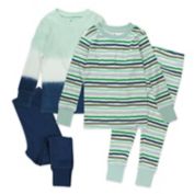 Honest&reg; 4-Piece Plaid/Wolf Organic Cotton Long Sleeve PJ Set in Green/Multi