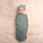 Alternate image 1 for Itzy Ritzy&reg; Cutie Cocoon&trade; Size 0-3M Mudcloth 2-Piece Cocoon and Hat Set in Sage