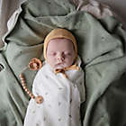 Alternate image 2 for Mushie Knitted Pointelle Baby Blanket in Sage M&eacute;lange