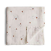 Mushie Muslin Organic Cotton Swaddle Blanket in Boats Print