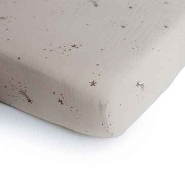 Mushie Extra-Soft Muslin Crib Sheet Falling Stars. View a larger version of this product image.