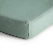 Mushie Extra-Soft Muslin Mini Crib Sheet in  Roman Green