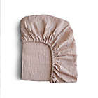Alternate image 1 for Mushie Extra-Soft Muslin Mini Crib Sheet in Blush