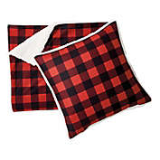 2-Piece Buffalo Check Throw Blanket and Throw Pillow Set in Red