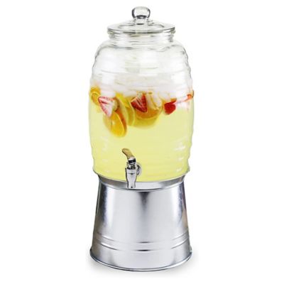 Acopa 2 Gallon Country Glass Beverage Dispenser with Chalkboard