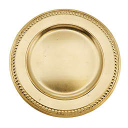 Saro Lifestyle Bead Dot Charger Plates in Gold (Set of 4)