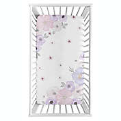 Sweet Jojo Designs&reg; Floral Purple Photo Op Fitted Crib Sheet in Lavender/Grey