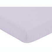 Sweet Jojo Designs&reg; Rose Lavender Fitted Crib Sheet in Solid Lavender Purple