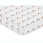 Sweet Jojo Design&reg; Dinosaur Arrow Crib Sheet in White