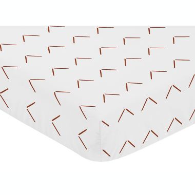 Sweet Jojo Design&reg; Dinosaur Arrow Crib Sheet in White. View a larger version of this product image.