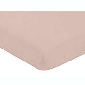 Sweet Jojo Designs&reg; Boho Rainbow Fitted Crib Sheet in Solid Rose Pink