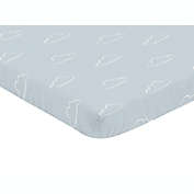 Sweet Jojo Designs&reg;Airplane Cloud Mini Crib Sheet in Blue/White