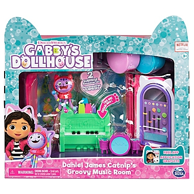 Gabby&#39;s Dollhouse 7-Piece DJ Catnip Groovy Music Room Play Set. View a larger version of this product image.