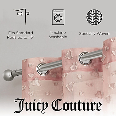 Juicy Couture&reg; Ethel 84-Inch Light Filtering Window Curtain Panels in Pink (Set of 2). View a larger version of this product image.