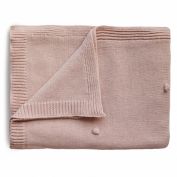 Mushie Knitted Textured Dots Baby Blanket in Blush