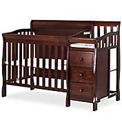 Dream On Me Jayden 4-in-1 Full Panel Convertible Mini Crib and Changer in Espresso