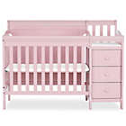 Alternate image 1 for Dream On Me Jayden 4-in-1 Full Panel Convertible Mini Crib and Changer in Pink