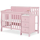 Alternate image 0 for Dream On Me Jayden 4-in-1 Full Panel Convertible Mini Crib and Changer in Pink
