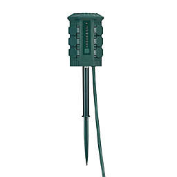 Globe Electric 6-Outlet Digital Timer Outdoor Grounded Stake in Green