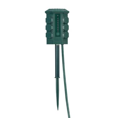 Globe Electric 6-Outlet Digital Timer Outdoor Grounded Stake in Green. View a larger version of this product image.