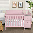 Alternate image 5 for Dream On Me Jayden 4-in-1 Full Panel Convertible Mini Crib and Changer in Pink