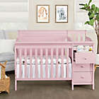 Alternate image 4 for Dream On Me Jayden 4-in-1 Full Panel Convertible Mini Crib and Changer in Pink