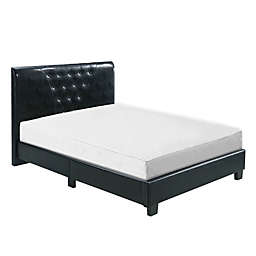 Hodedah® Wooden Platform Bed with Upholstered Headboard