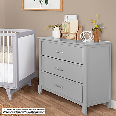 Dream On Me Universal 3-Drawer Dresser in Silver Grey. View a larger version of this product image.