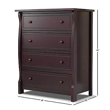 Sorelle Princeton Elite 4-Drawer Chest in Espresso. View a larger version of this product image.