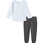 Alternate image 1 for Calvin Klein&reg; Size 3-6M Printed Vest Long Sleeve Top &amp; Pant Set in Blue/Black