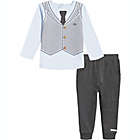 Alternate image 0 for Calvin Klein&reg; Size 3-6M Printed Vest Long Sleeve Top &amp; Pant Set in Blue/Black