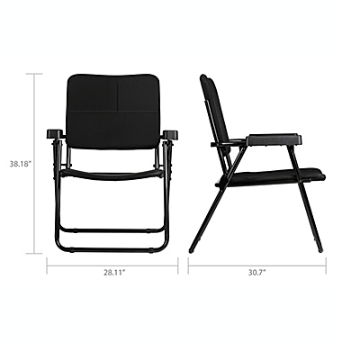 HoMedics&reg; Folding Chair for Massage Cushions in Black. View a larger version of this product image.