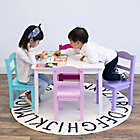 Alternate image 3 for Tot Tutors 5-Piece Wooden Table and Chairs Set in White/Purple/Pink
