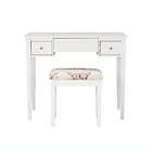 Alternate image 6 for Folding-Top 2-Piece Vanity Set with Butterfly-Print Bench in White