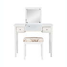 Alternate image 13 for Folding-Top 2-Piece Vanity Set with Butterfly-Print Bench in White