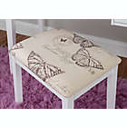 Alternate image 4 for Folding-Top 2-Piece Vanity Set with Butterfly-Print Bench in White